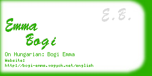 emma bogi business card